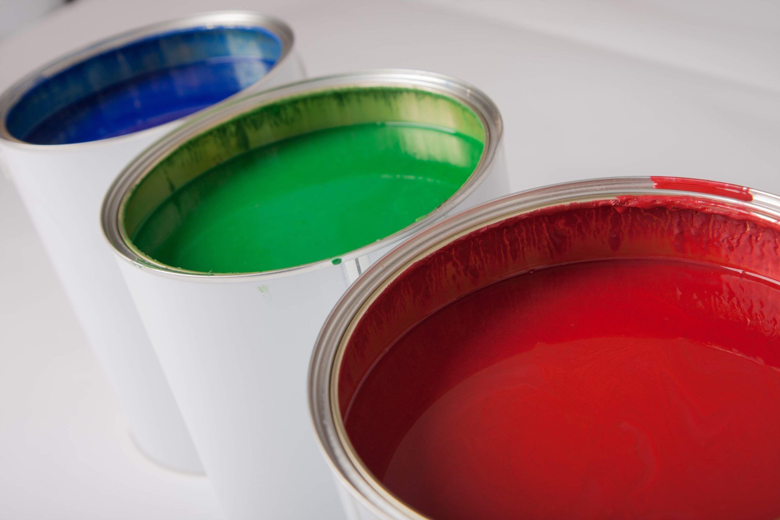 Coloured Electroguard A40 paint tins